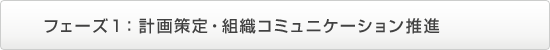 フェーズ１：計画策定・組織コミュニケーション推進